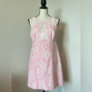Lilly Pulitzer Pink & White Eyelet Panel Sundress